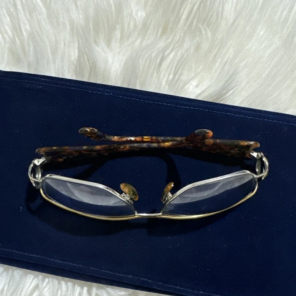 Vintage Fendi Oversized eyeglasses Frames only ornate Italy Metal Logo RARE